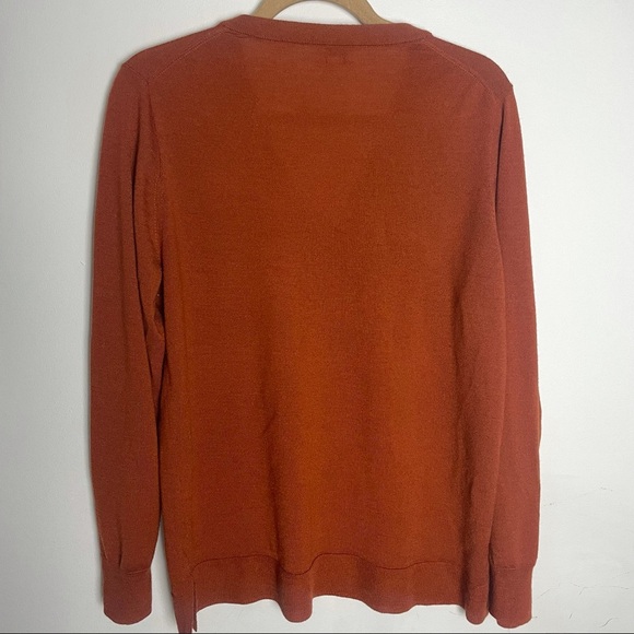 J. Crew Brown V-Neck Merino Wool Blend Long Sleeve Shirt Size XXL - Picture 6 of 9